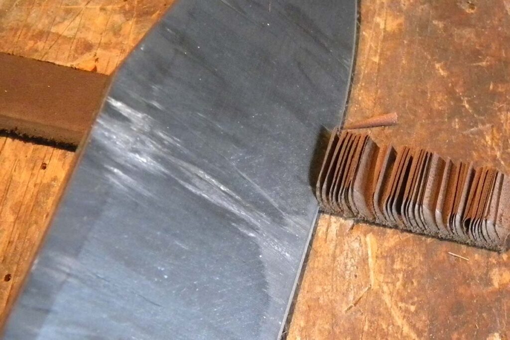 Cutting leather with