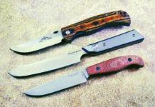 The test steak knives, from top: Emerson Folding Steak Knife, Sharps Bros. Meanstreak Grill & Steak and Bradford USA Orwell.