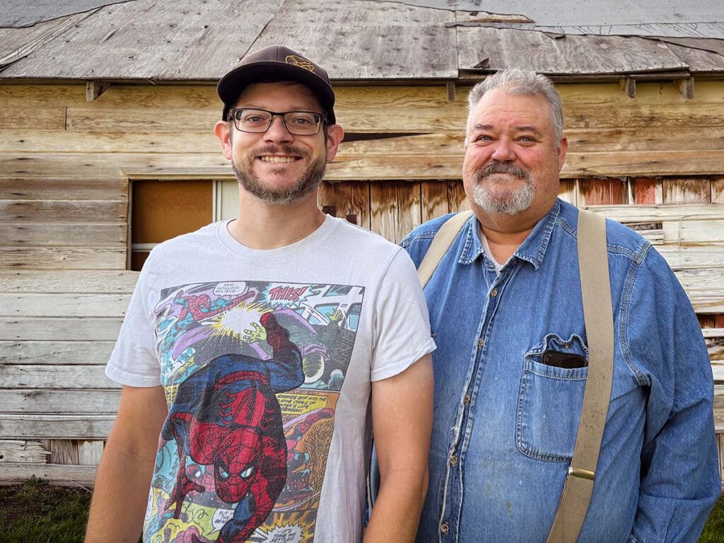 The author (left) and his father, BLADE Magazine Cutlery Hall-of-Fame® member Devin “Hoss” Thomas.