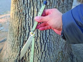 Despite the fact that few if any butterfly knives/balisongs operate according to the Federal Switchblade Act’s definition of doing so “automatically,” the butterfly knife is somehow included under the Act’s definition of a “switchblade knife.” (Reuben Bolieu image)