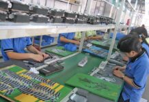Knife assembly in a Chinese factory.