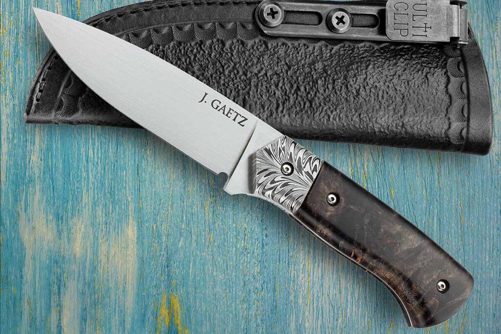 Jacob Gaetz forged the 4-inch blade of his fancy hunter