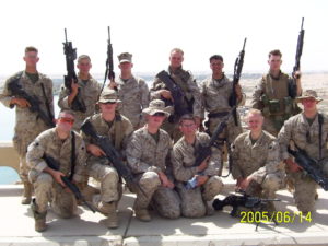 Travis Williams (second from right, back row) stands proud with his squad mere weeks before the deadly IED strike. (photo courtesy of Travis Williams)