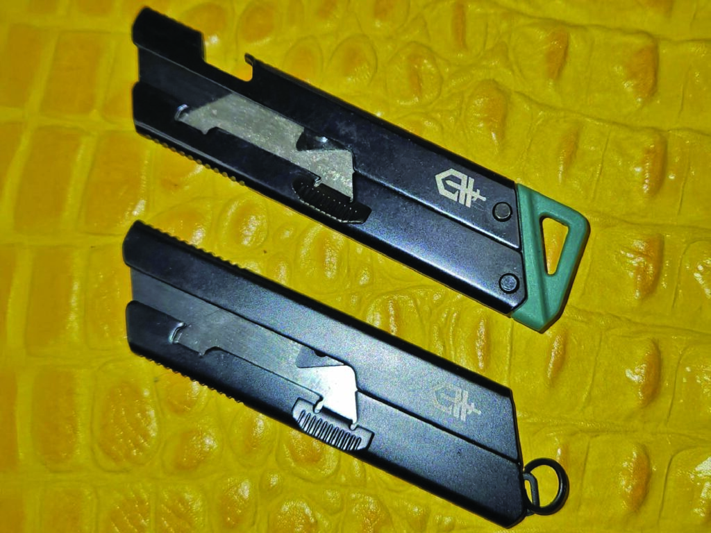 The Gerber EAB Slim (top) offers more grip than the original EAB (bottom) thanks to a buit-in keyring. It might not seem like much at first glance, but it offers more leverage than on the trim package.
