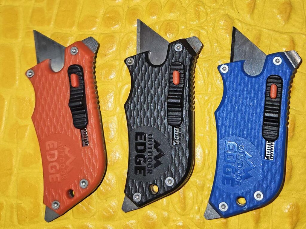The one drawback to the light-duty SlideWinder is it doesn’t offer much blade when fully deployed. On the flipside, it does give users a splash of color with three different options: orange, black and blue. 