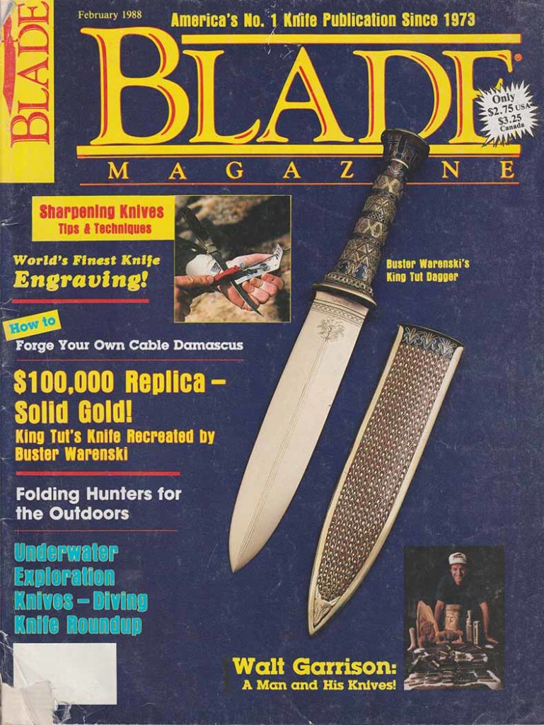 The King Tut Dagger repro was the cover for the February 1988 BLADE®.