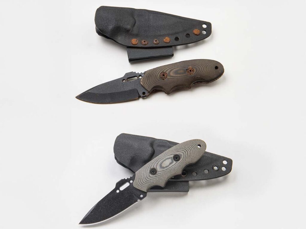 A tornado destroyed a home and carried away a safe full of knives, including several TOPS Knives models. Two to three years later, the safe was found. The knives were intact and basically undamaged. When TOPS was contacted for help with slight rust on the blade and engraving, the company obliged at no cost.