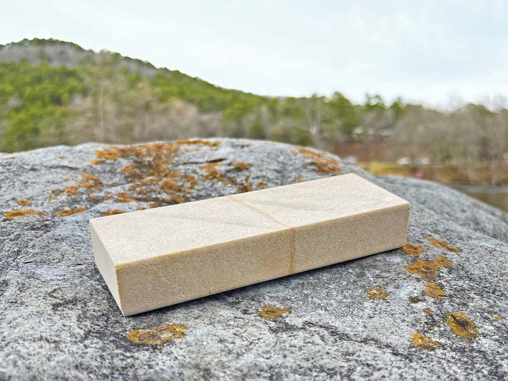 It’s a misnomer Arkansas stone’s hardness corresponds to its color. Similar colors can be noted in different grades, as the coloration is purely a matter of trace mineralization in the stones. (Image courtesy of Chris Stillian)
