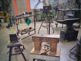 Jerry Fisk doesn’t simply see his shop has a place to create, but an arena where he leaves his mark on the world. As the columnist puts it, the master smith believes every hammer blow is a permanent record of the maker's skill and life. (Images courtesy of Jerry Fisk)