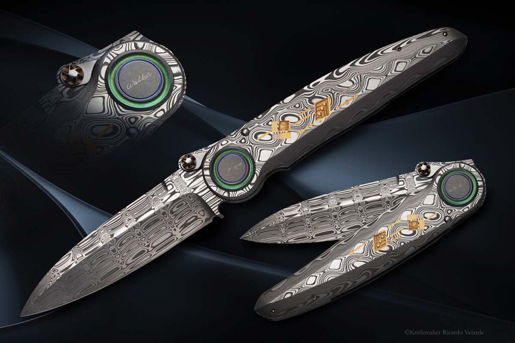 Another clever invention of Walker’s the author points to is the blade lock, a dual-purpose lock. It functions not only as a thumb stud to open the knife, but depressed, it also unlocks the blade to close it, as well. (Image courtesy of David Ellis)