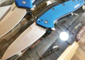 Mike Dye of New Graham Knives says Kershaw makes great knives in every price point. The full lengths of the flipper folders are ergonomic and flowing, including the blue anodized handles.