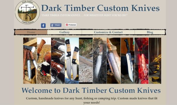 Dark Timber Custom Knives maintains a well-run website.