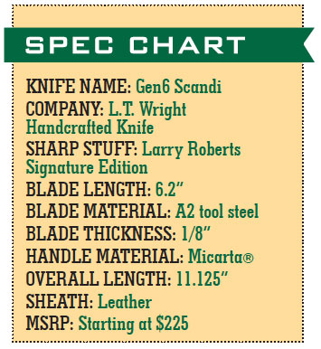 Gen6 scandi knife specs