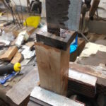 handle glued up in vise