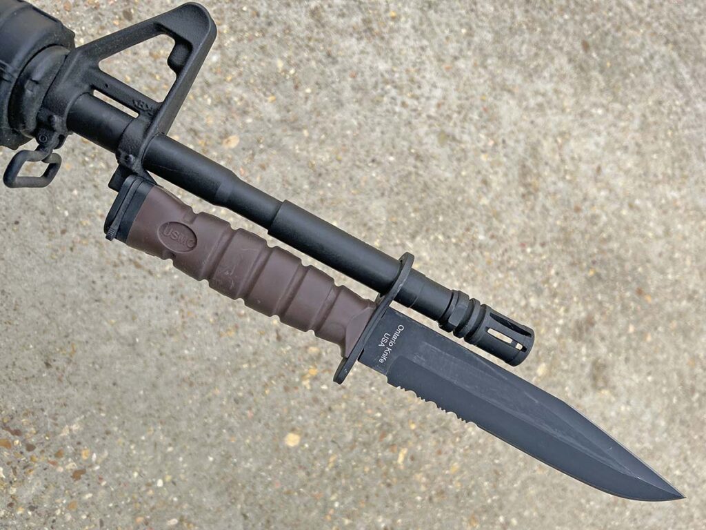 One of U.S. Marine Les George’s teammates mounted an Ontario OKC-3S similar to this one on an M4 to help quell a tense situation on the streets of Fallujah. (Les George image)