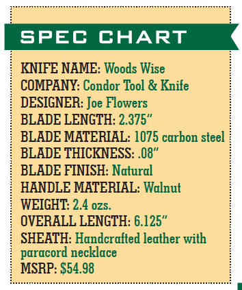 Woods Wise knife specs